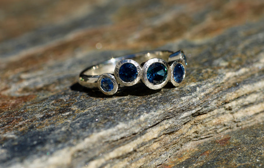 Five Stone Ring White Gold