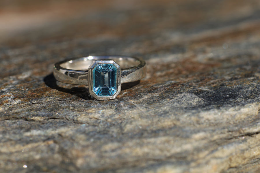 Sterling Silver Emerald Cut Ring