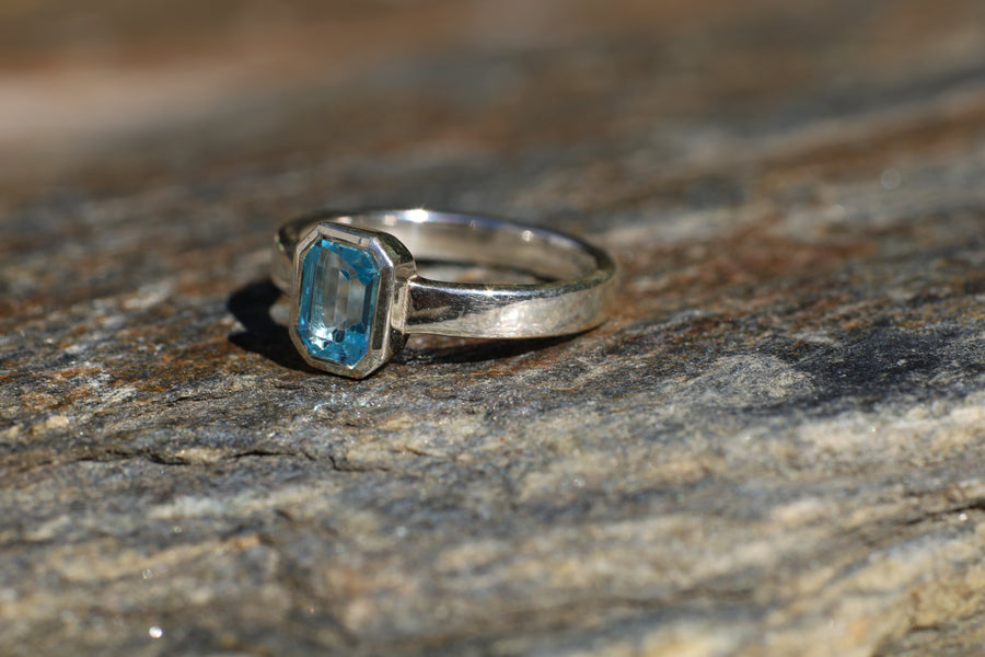 Sterling Silver Emerald Cut Ring