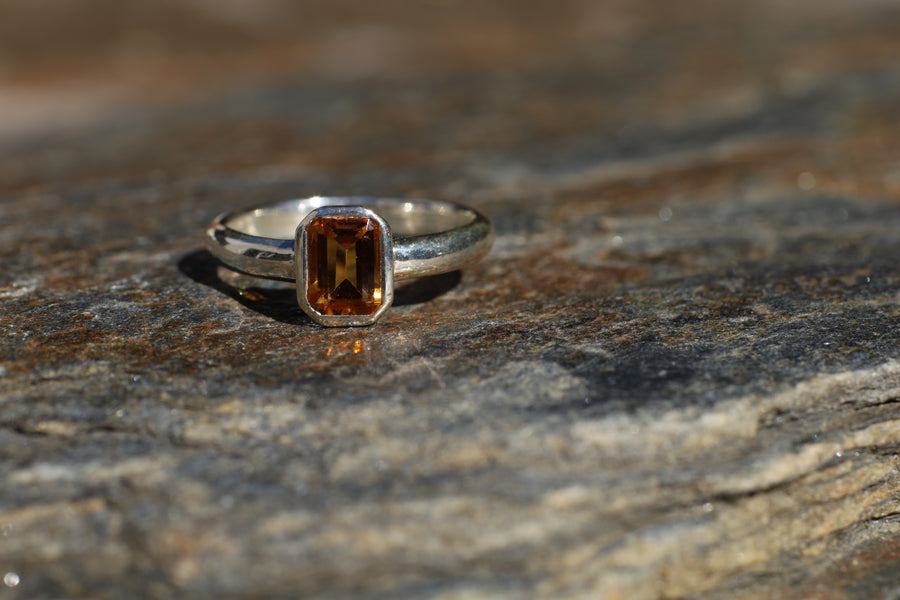 Sterling Silver Emerald Cut Ring