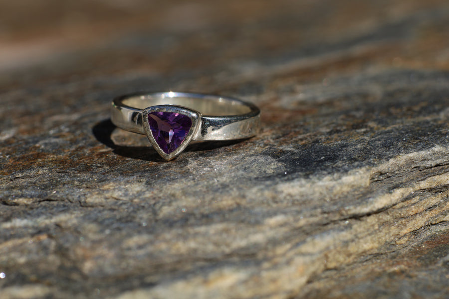 Sterling Silver Trillant Cut Ring
