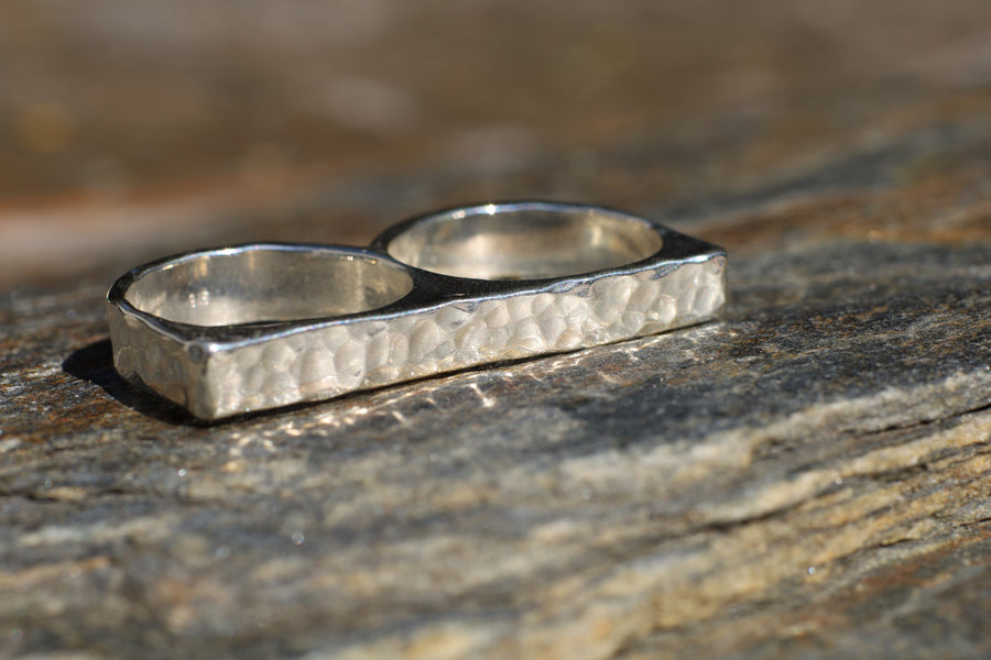 Double finger Ring in Sterling Silver