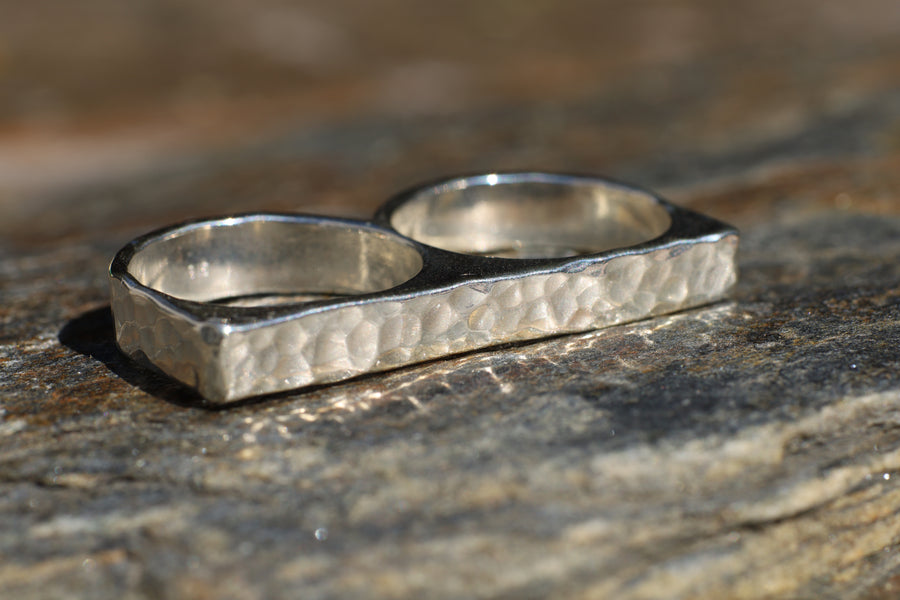 Double finger Ring in Sterling Silver
