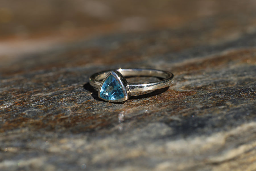 Sterling Silver Trillant Cut Ring