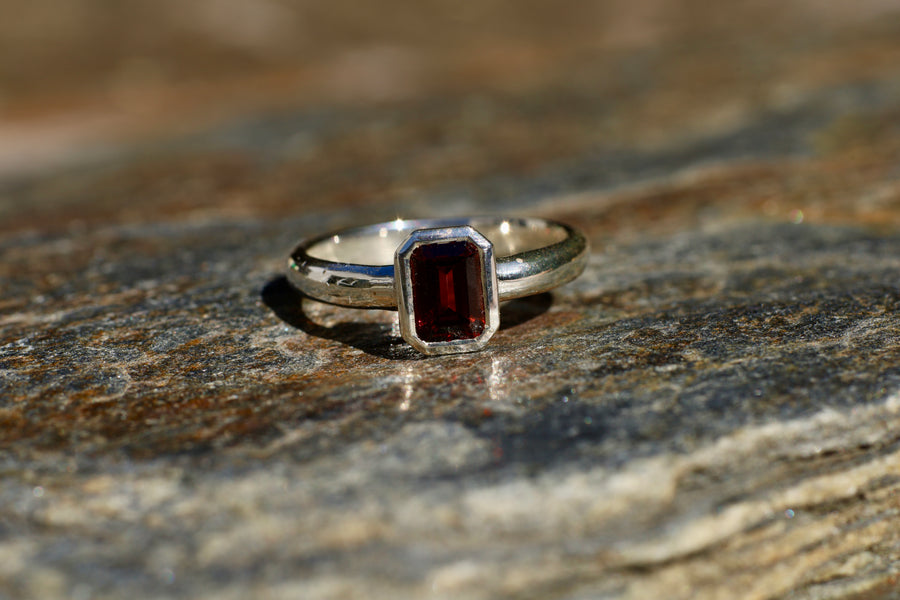 Sterling Silver Emerald Cut Ring