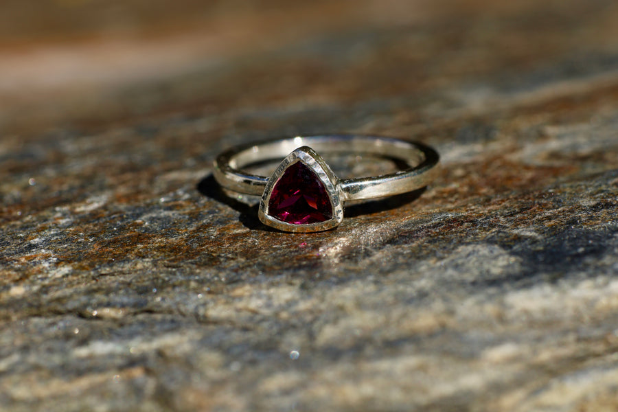 Sterling Silver Trillant Cut Ring