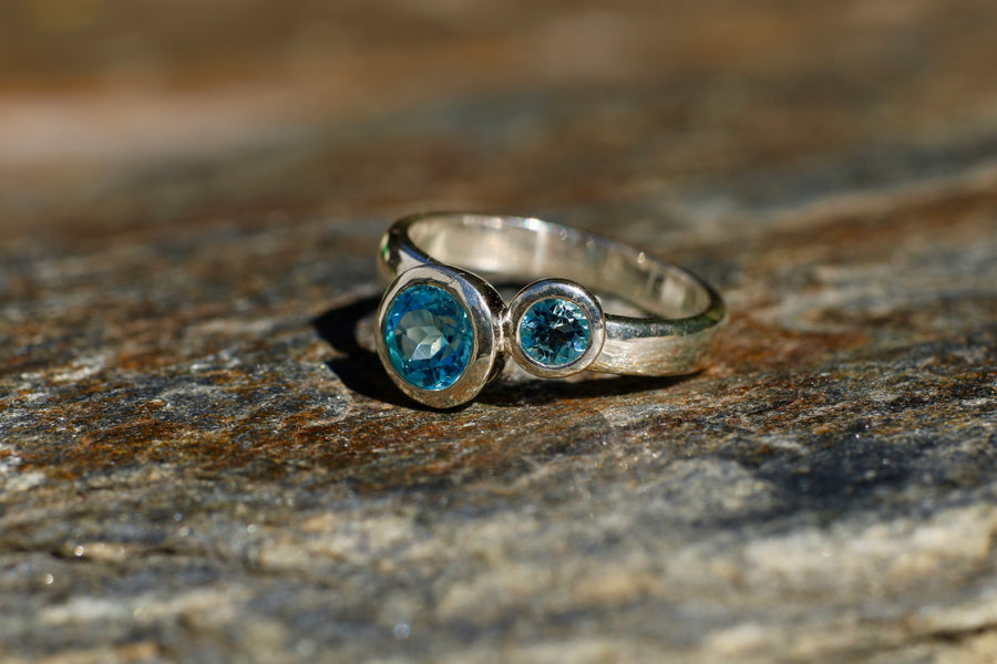 Sterling Silver 2 stone Ring