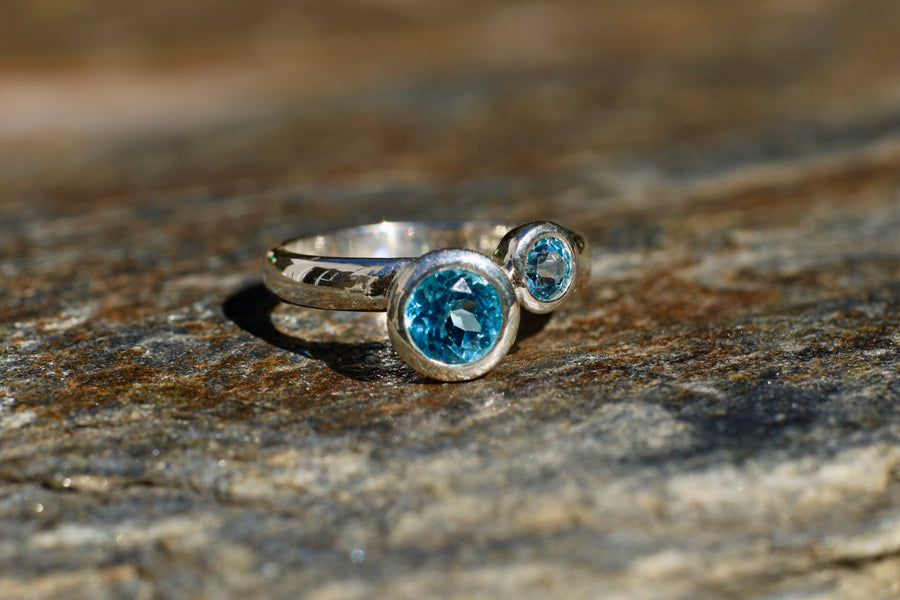 Sterling Silver 2 stone Ring