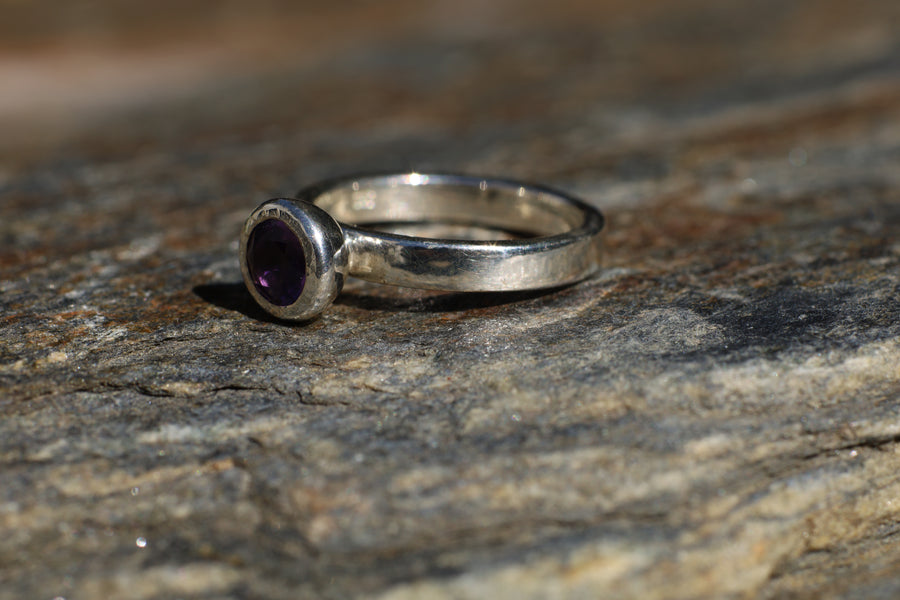 Sterling Silver Round Ring