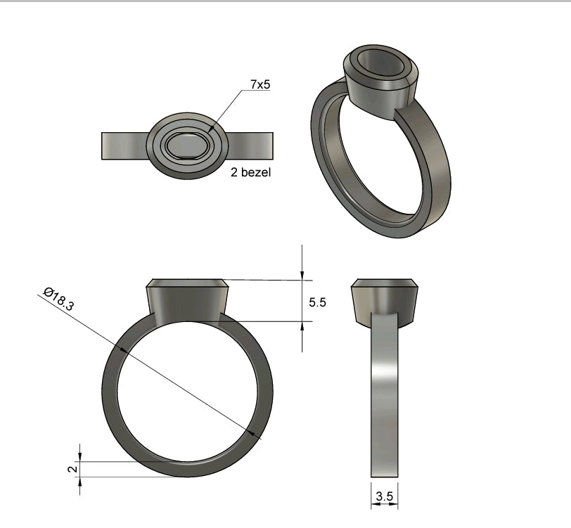 Oval Bi-Colour Sapphire Ring