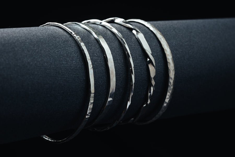 Sterling Silver Textured Bangle