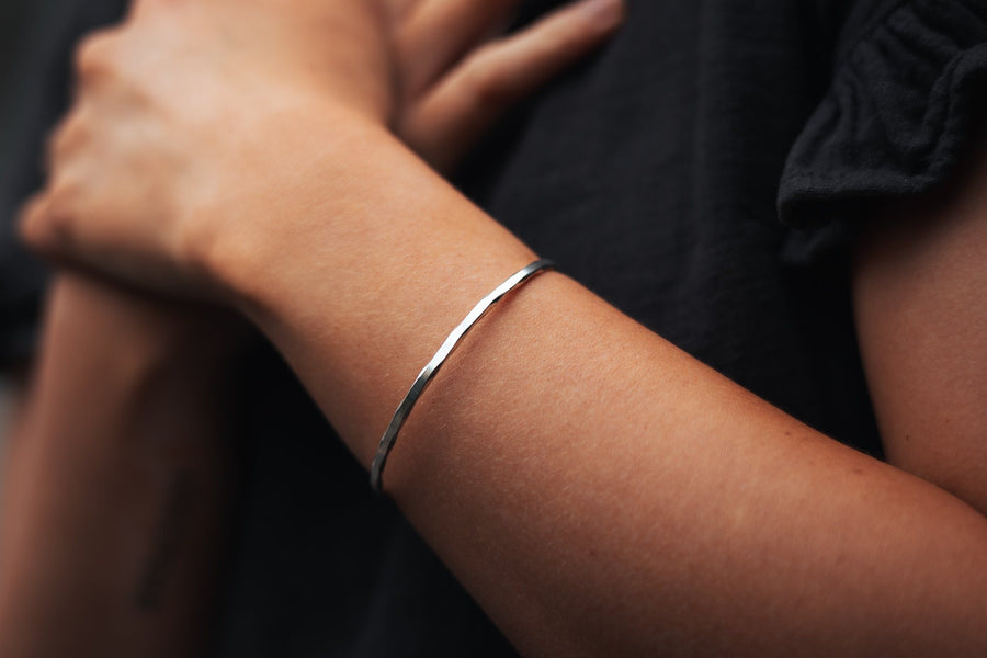 Sterling Silver Textured Bangle