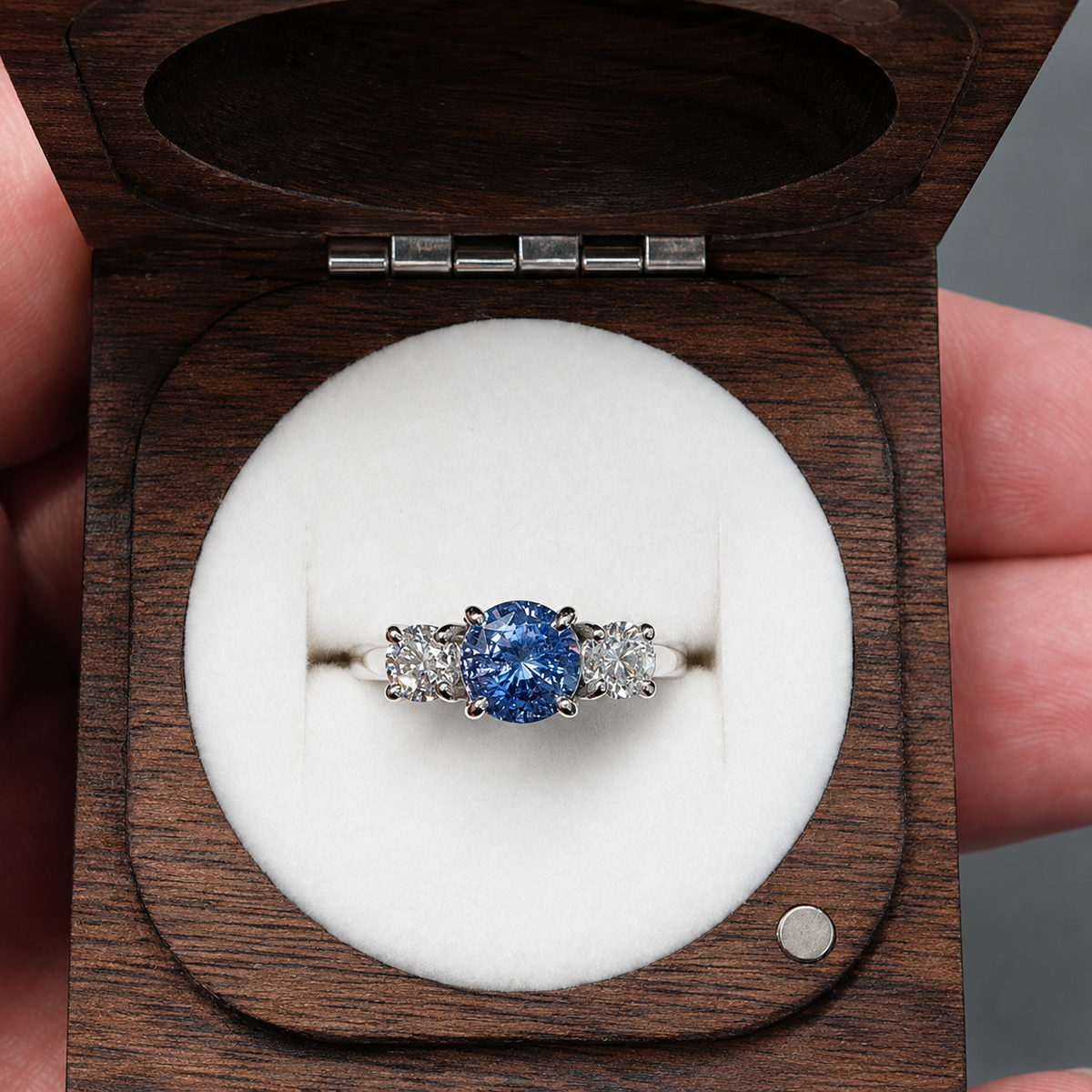Sapphire and diamond engagement ring