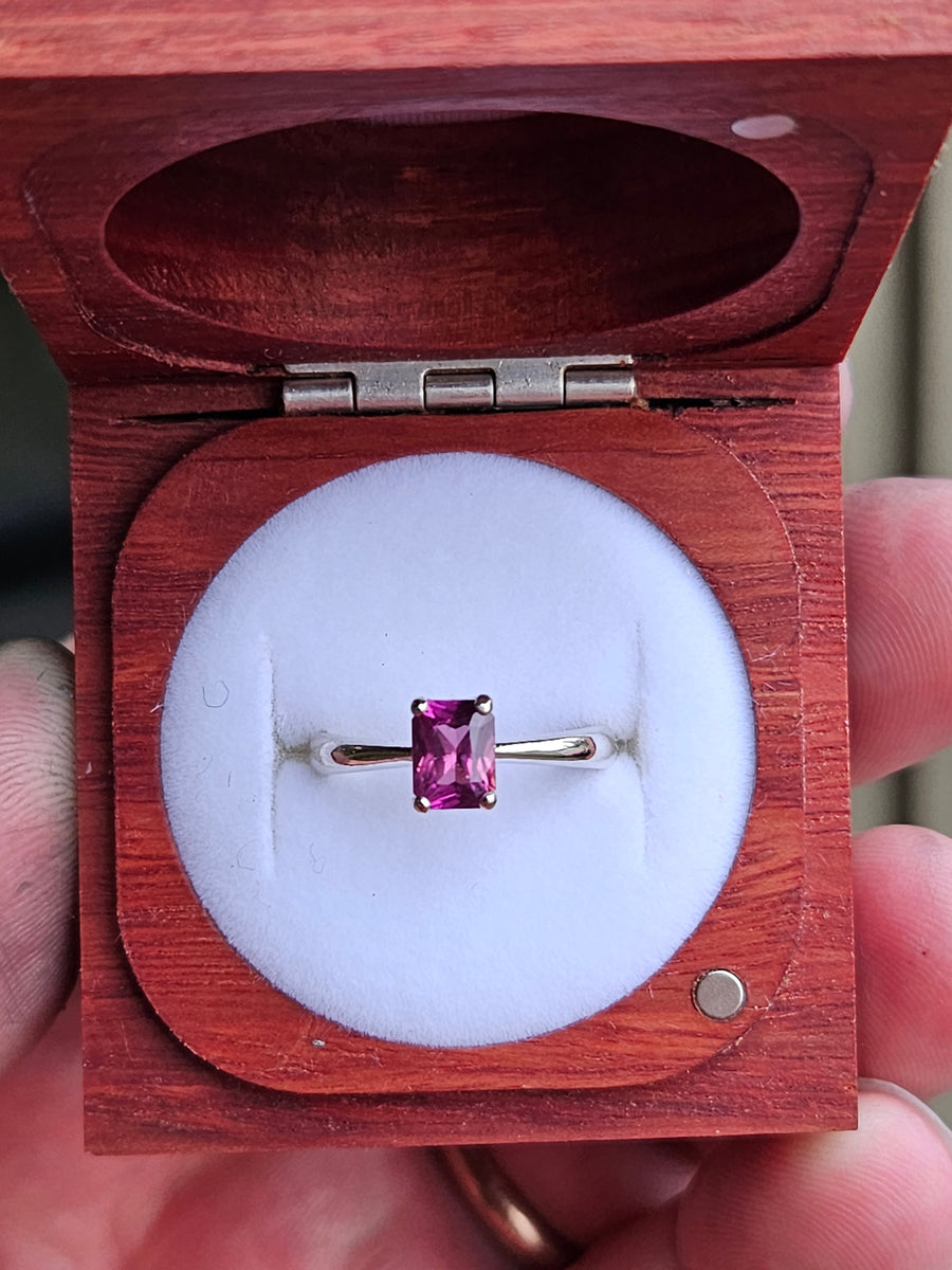 Emerald cut Ruby Ring