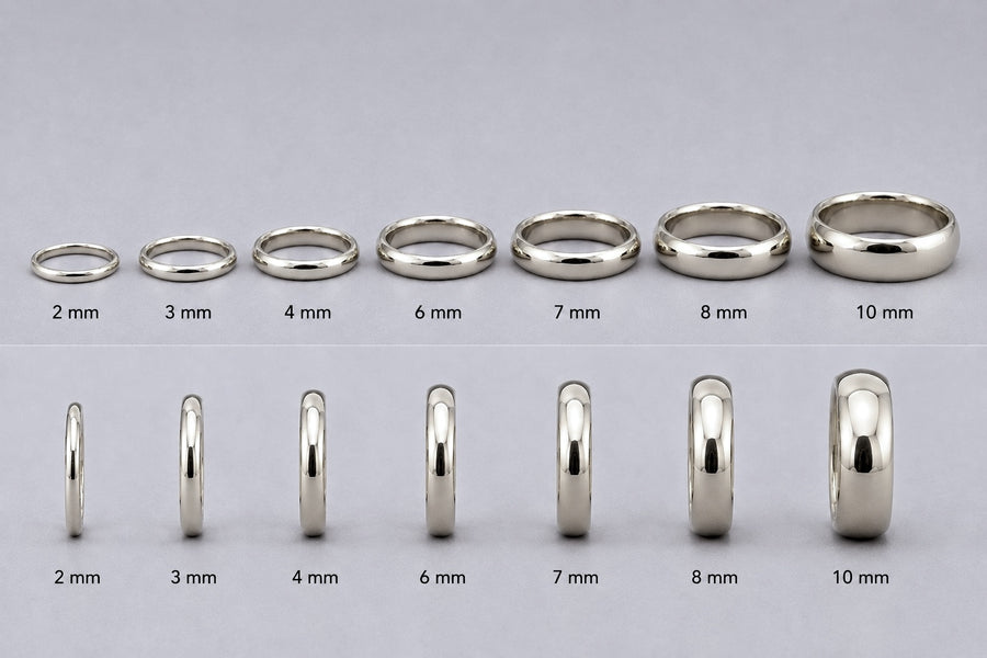 9ct White Gold Band
