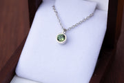 0.89ct Green Sapphire Necklace in 9ct White Gold