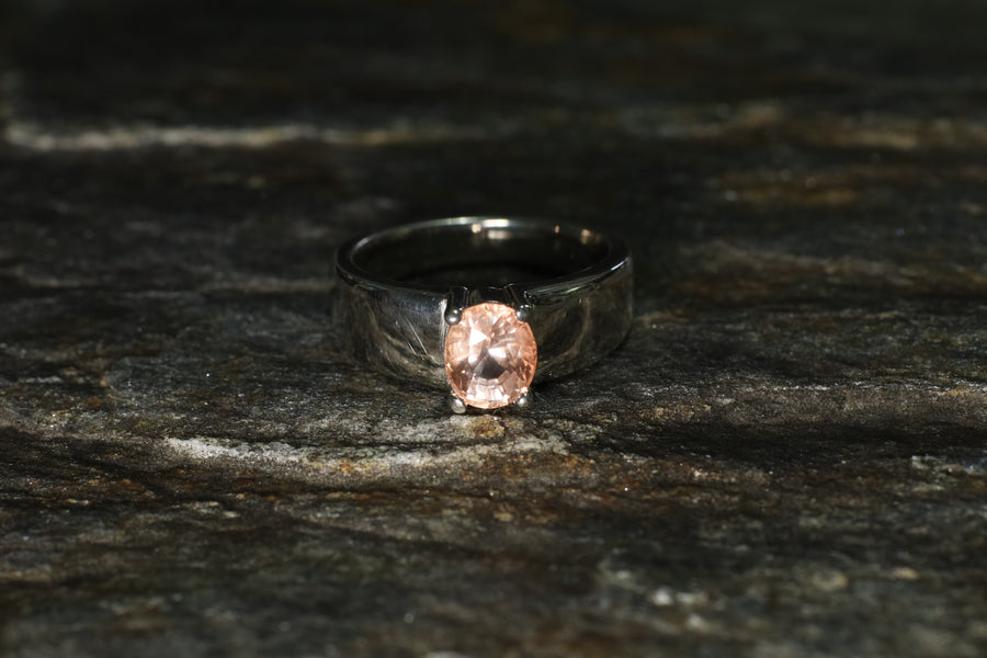 1.81ct Padparadscha Sapphire on a 9ct White Gold Ring