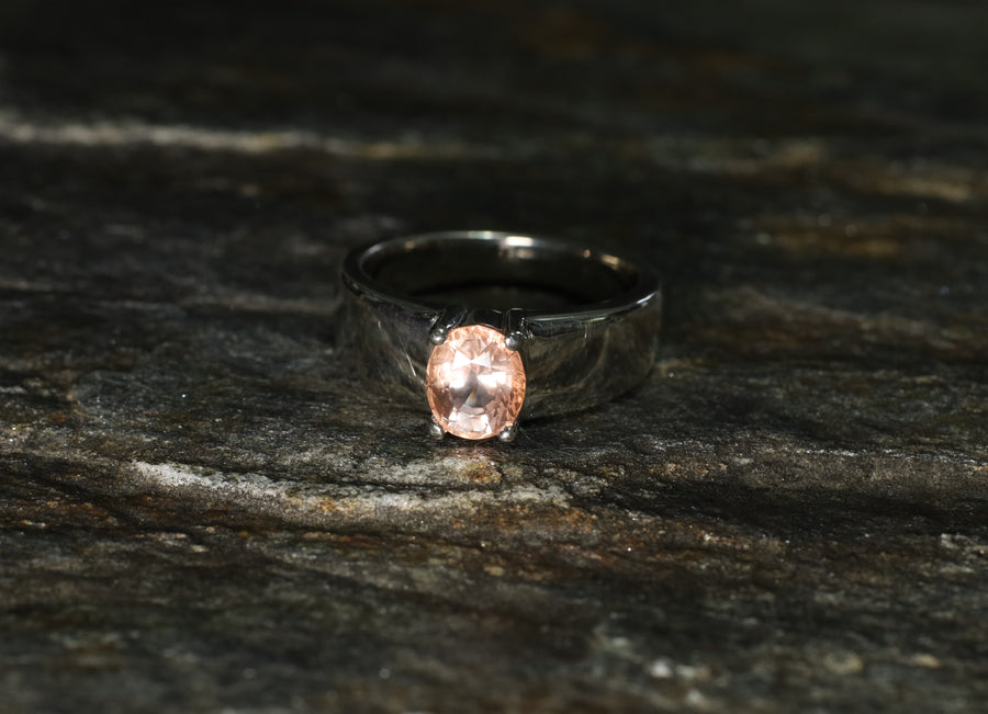 1.81ct Padparadscha Sapphire on a 9ct White Gold Ring