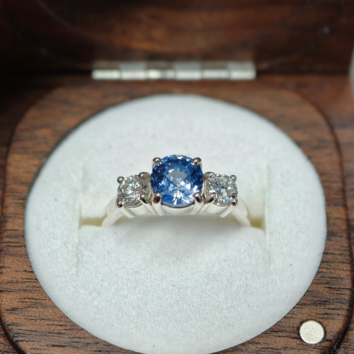 Sapphire and diamond engagement ring