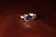 1.65ct Royal Blue Sapphire and 0.3ct Diamond in a 9ct Yellow Gold Ring