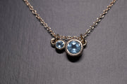 Topaz Two Stone Gold Necklace