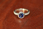 1.56ct Royal Blue Sapphire and 0.3ct Diamonds in a 9ct White Gold Ring