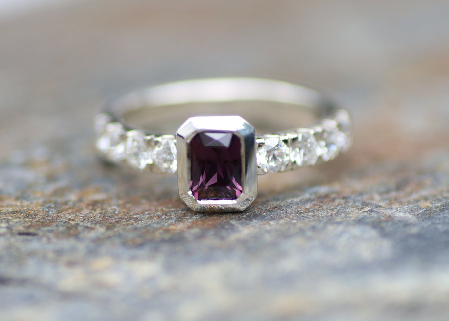 1ct Reddish-purple Sapphire Ring