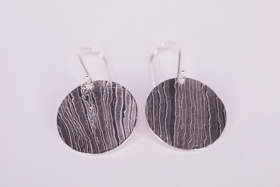 Sterling Silver Damascus Textured earrings