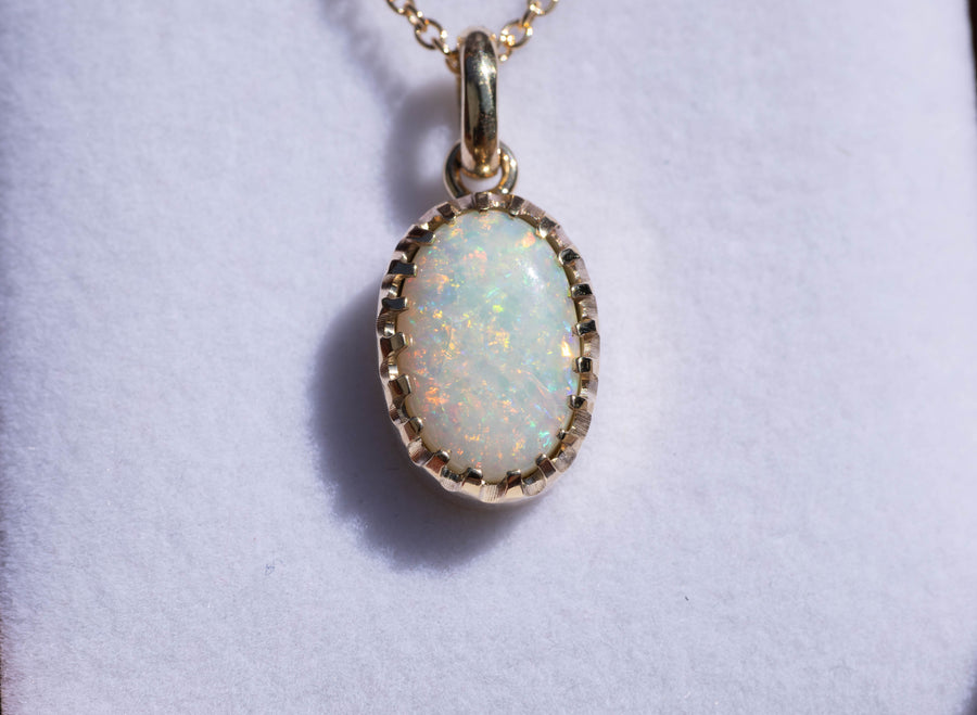 5ct Crystal Opal in 9ct Yellow Gold Pendant