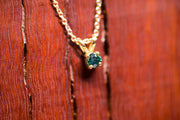 1ct Blue Parti Australian Sapphire in 9ct Yellow Gold Necklace