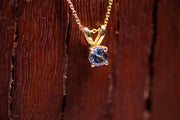 0.58ct Tanzanite in 9ct Yellow Gold Necklace