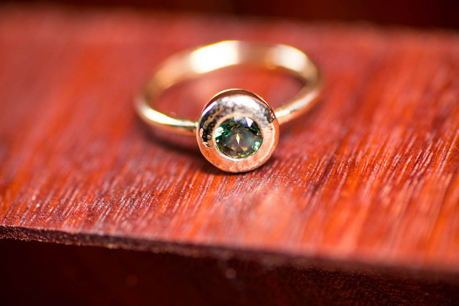 0.70ct Green Sapphire in 9ct Yellow Gold Ring