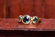 3 stone 1.1ct Australian Sapphire in 9ct Yellow Gold Ring