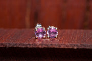 1.20ct Pink Sapphire Studs in 9ct White Gold