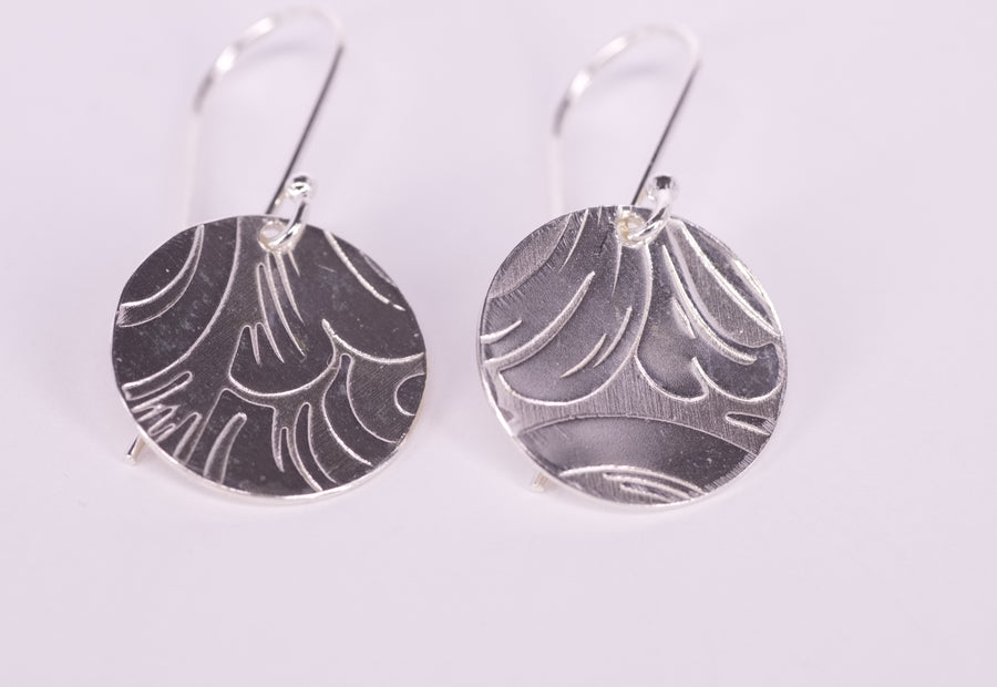 Sterling Silver Scroll Textured earrings