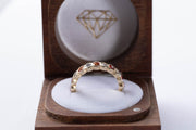 Orange Sapphire Ruby and Diamond Eternity Ring