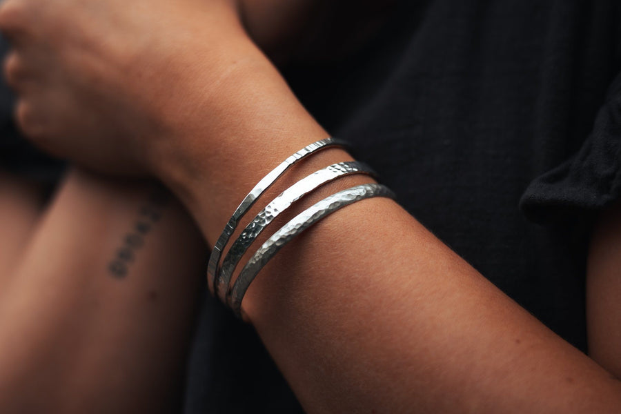 Sterling Silver Textured Bangle